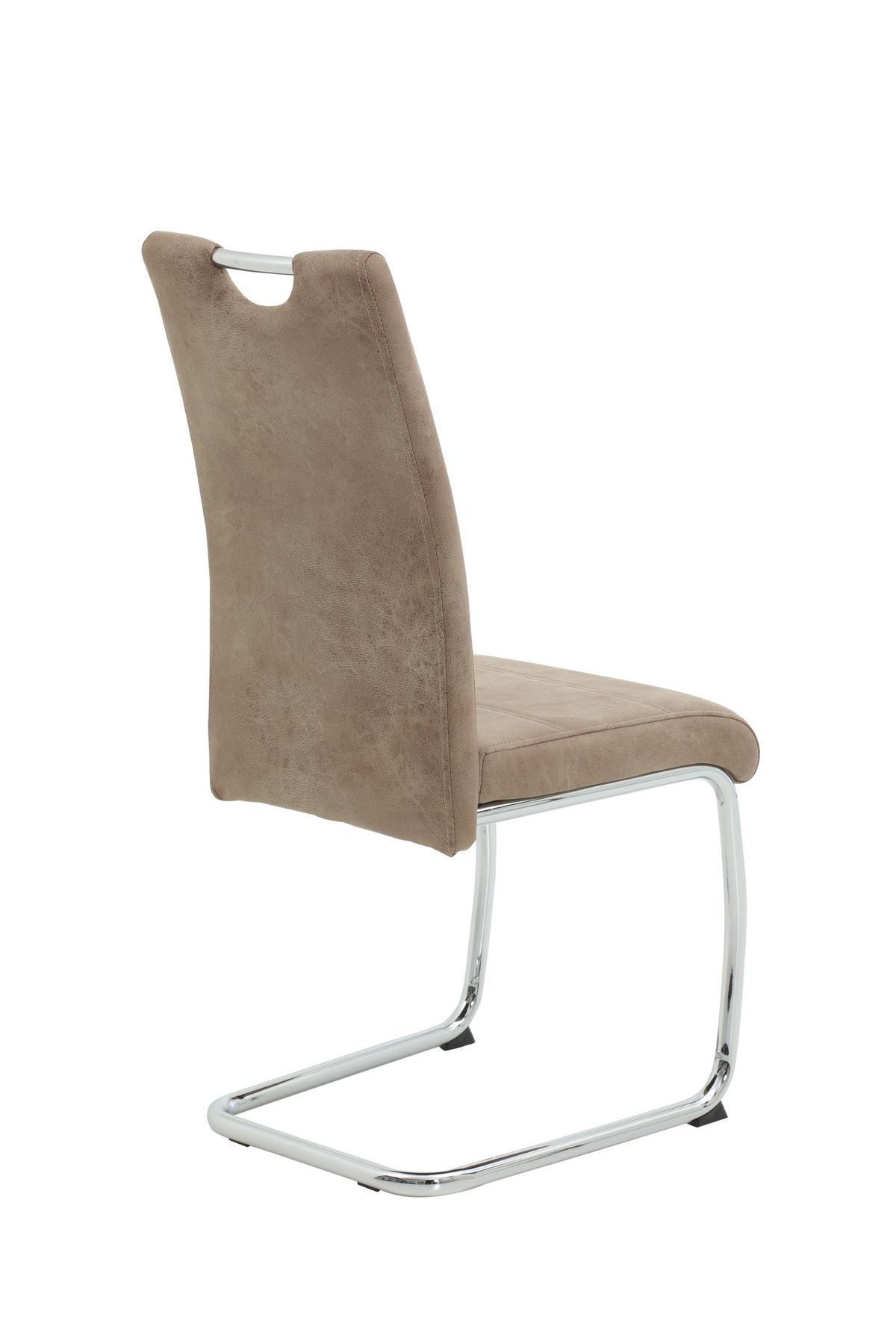 Schwingstuhl-set Flora Beige B: 43 Cm - Chromfarben/Beige, MODERN, Textil/Metall (43/98/59cm) - MID.YOU