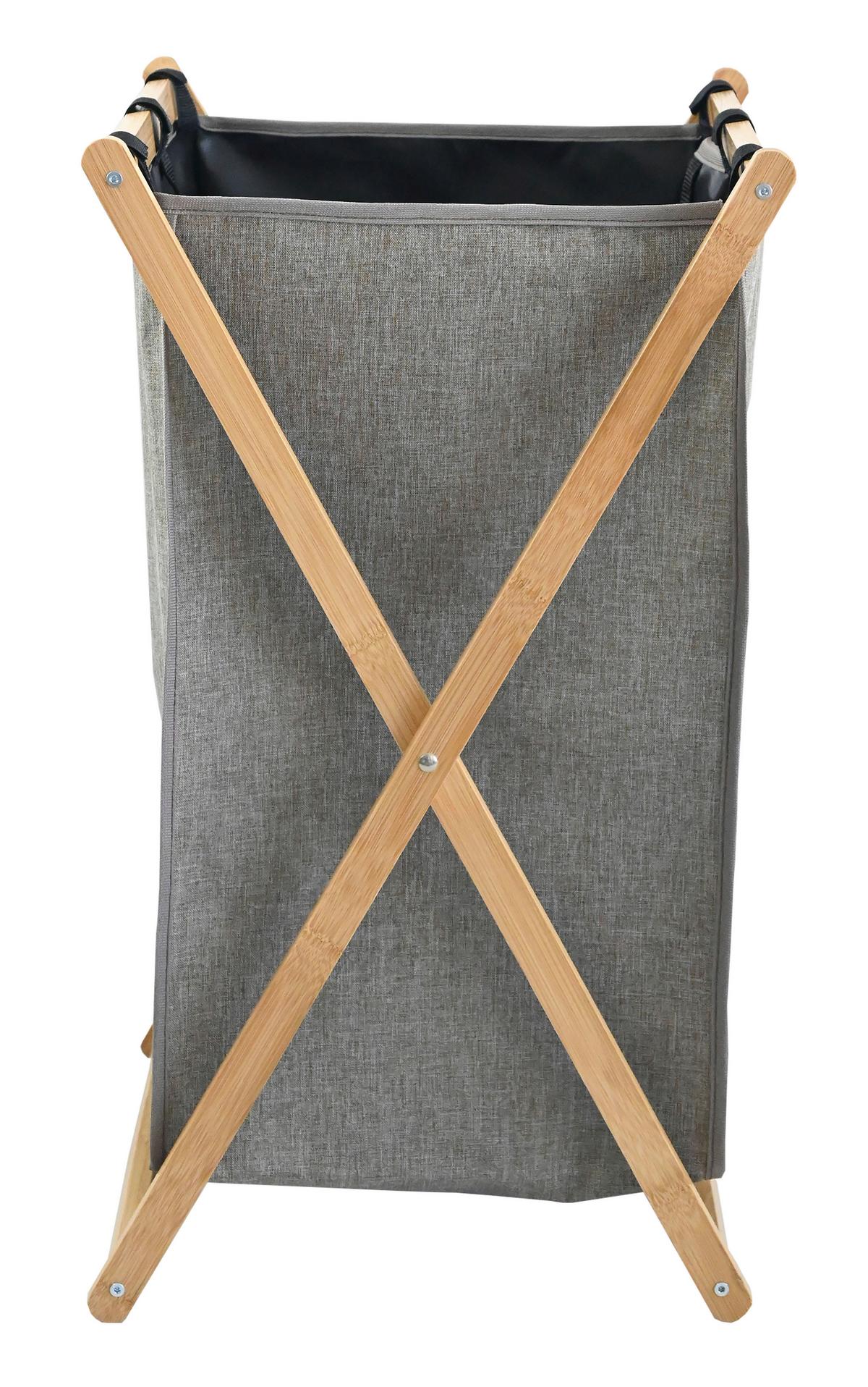Wäschetonne Celine - Braun, KONVENTIONELL, Naturmaterialien/Kunststoff (34/36/58cm) - Luca Bessoni