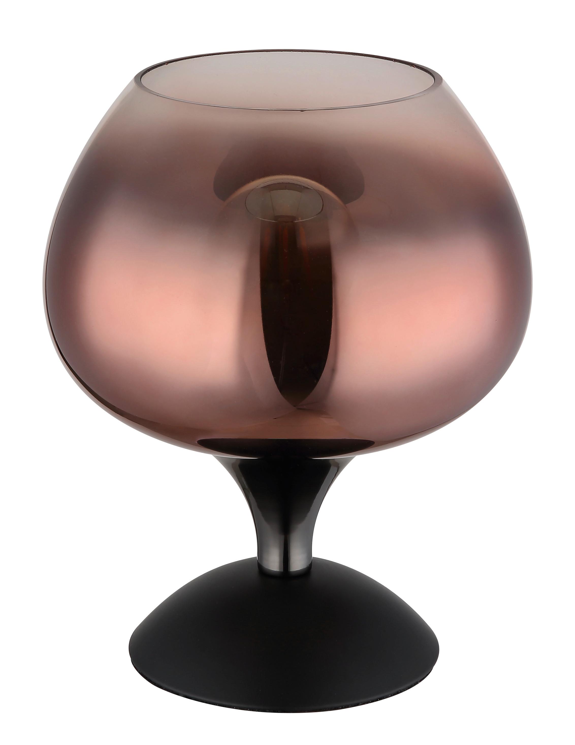 Tischleuchte 15548t2g - Klar/Schwarz, Basics, Glas/Metall (15/20,5cm) - Globo