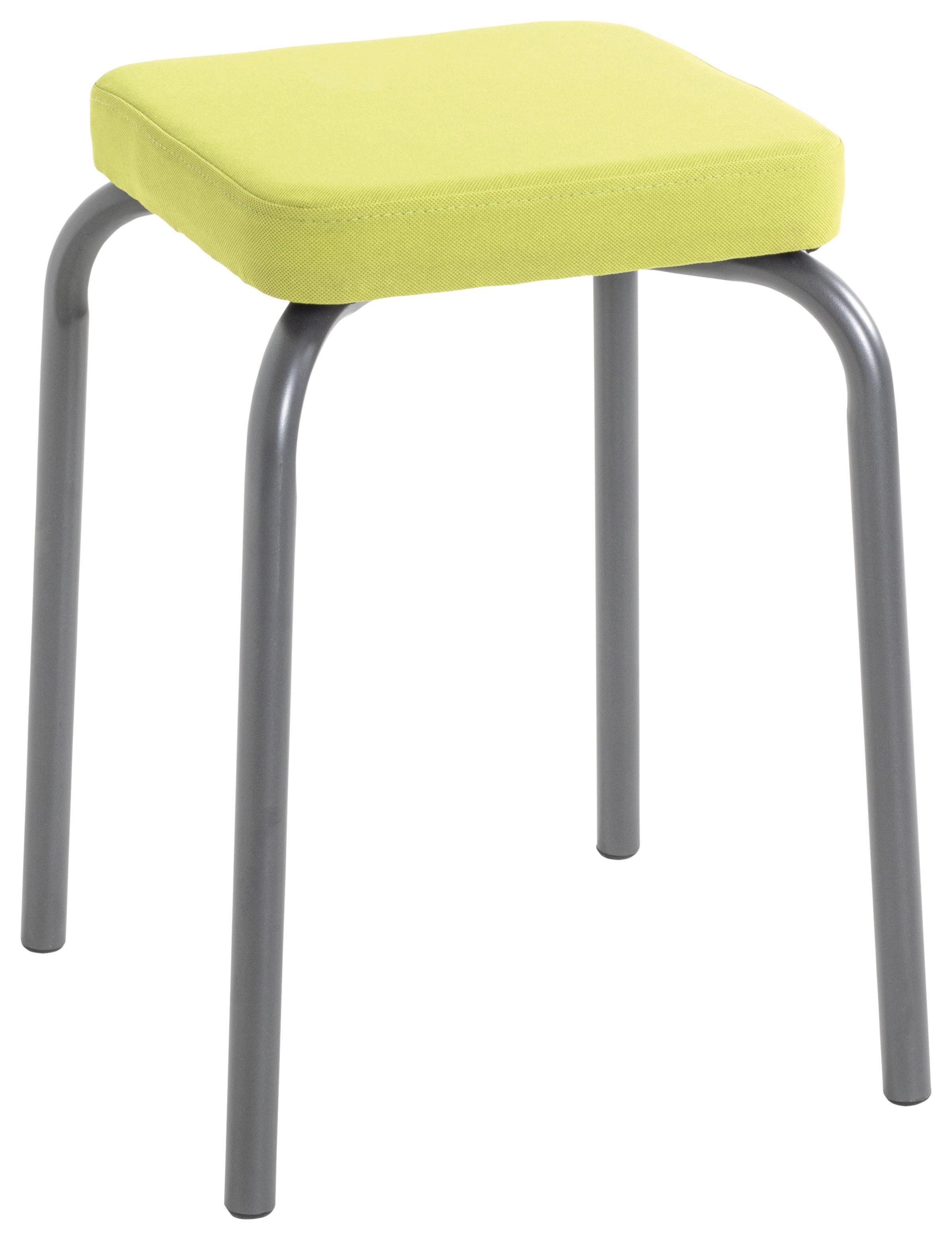 Stapelhocker Pik Anthrazit/Olivgrün H: 49 cm - Anthrazit/Olivgrün, Trend, Textil/Metall (36/49/36cm)