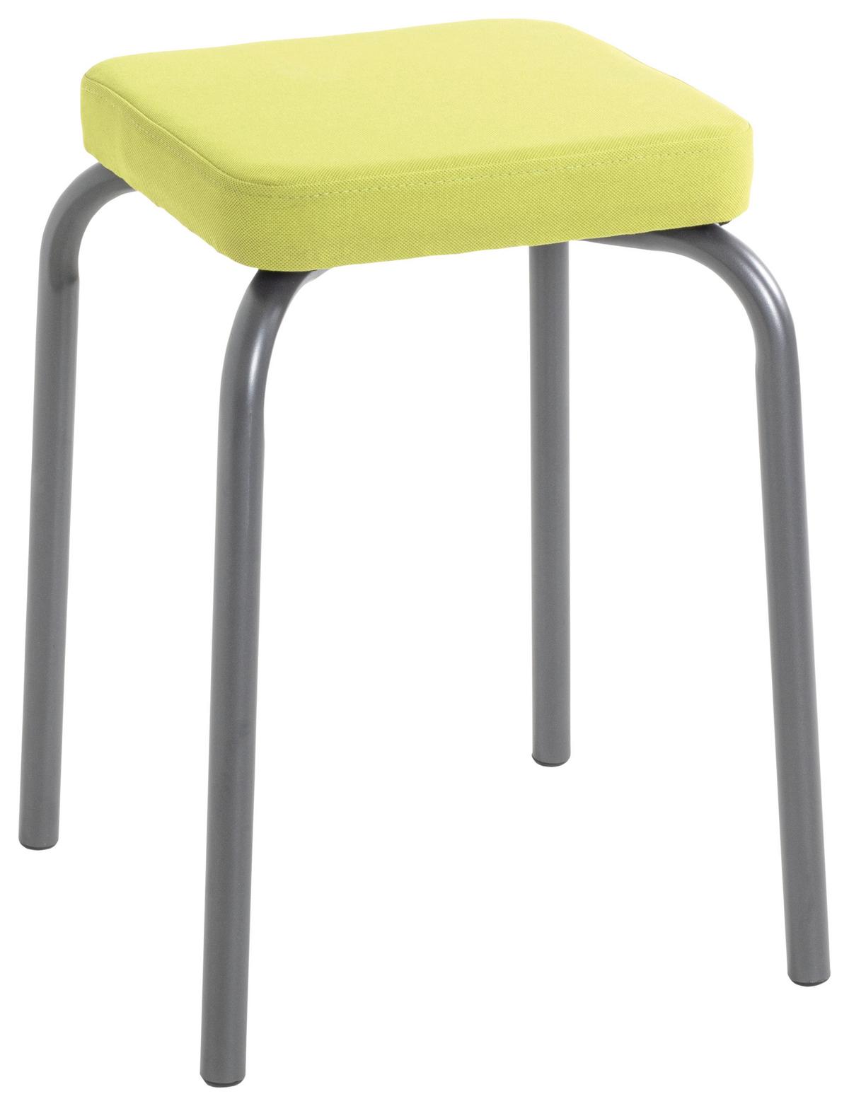 Stapelhocker Pik Anthrazit/Olivgrün H: 49 cm - Anthrazit/Olivgrün, Trend, Textil/Metall (36/49/36cm)
