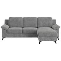 Ecksofa Boom, Grau S: 245x156 cm - Schwarz/Grau, KONVENTIONELL, Textil (245/156cm) - Cotta