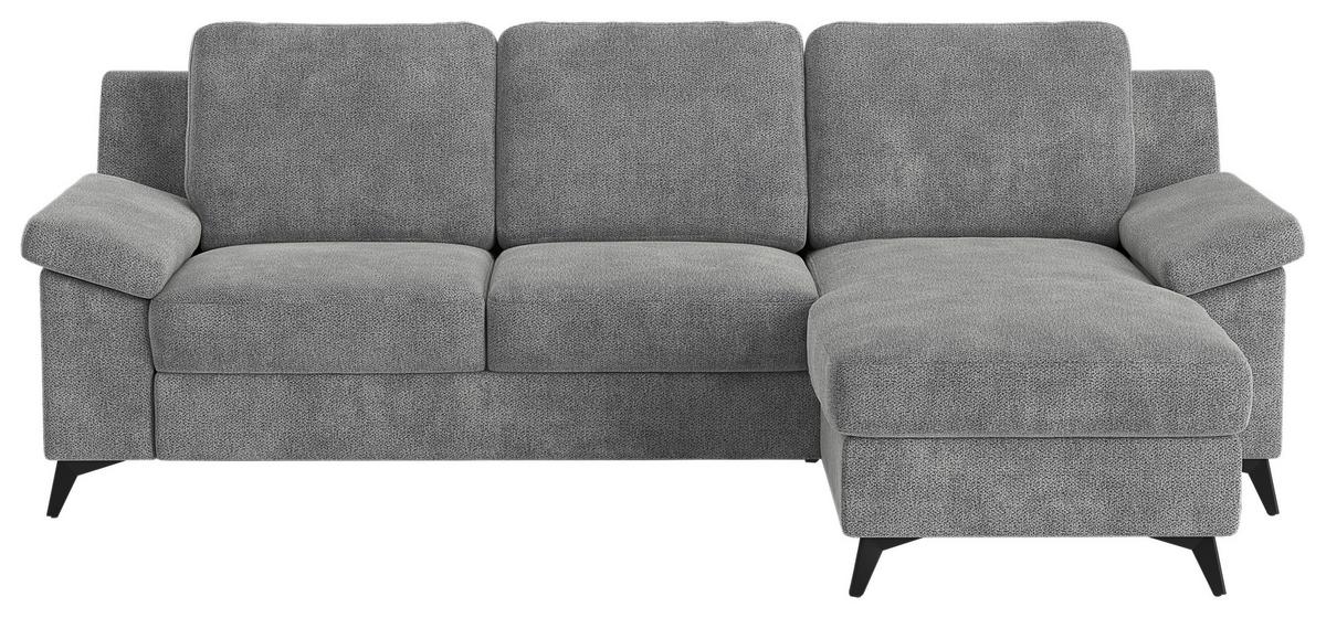 Ecksofa Boom, Grau S: 245x156 cm - Schwarz/Grau, KONVENTIONELL, Textil (245/156cm) - Cotta