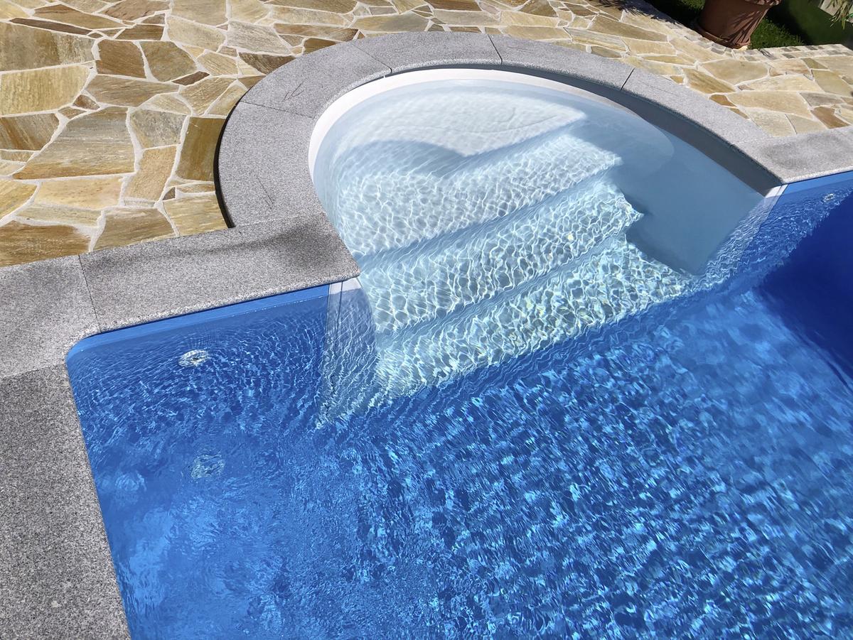 Poolumrandung Naturmaterial BxL: 300x400 cm Hellgrau - Hellgrau, Basics, Naturmaterialien (300/400cm)