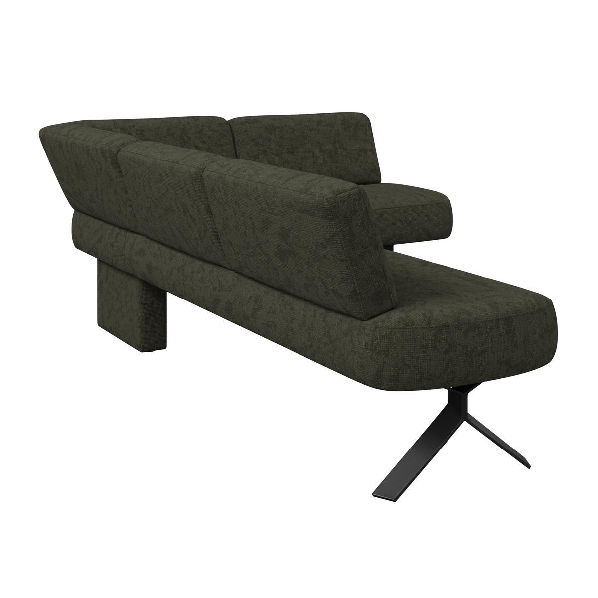 Eckbank grün mit Metallbeinen Ulmo 248x176 cm - Schwarz/Grün, MODERN, Textil/Metall (248/176cm)