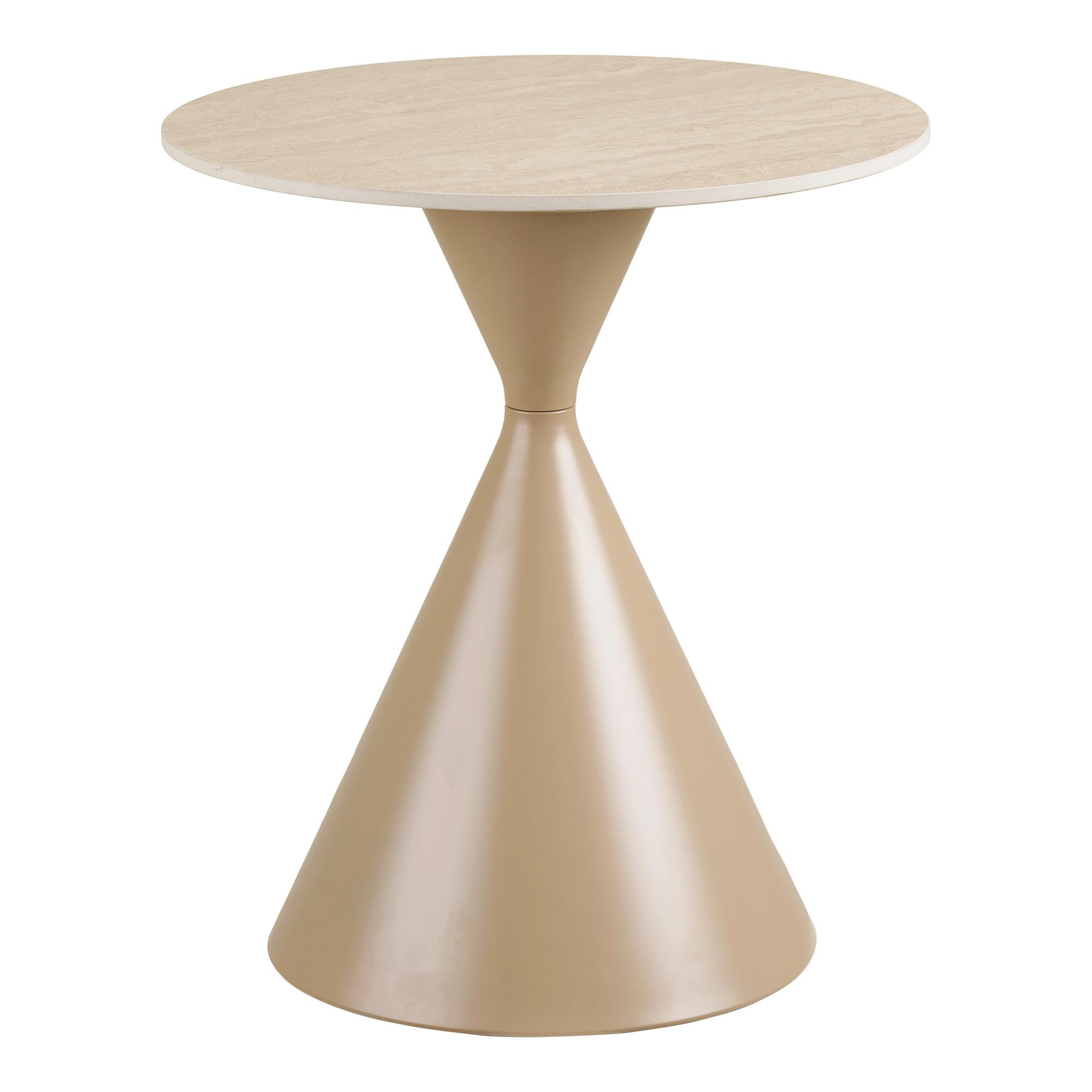 Beistelltisch Annecy Sandfarben B: 50cm - Sandfarben, Design, Stein/Metall (50/50/56cm) - MID.YOU