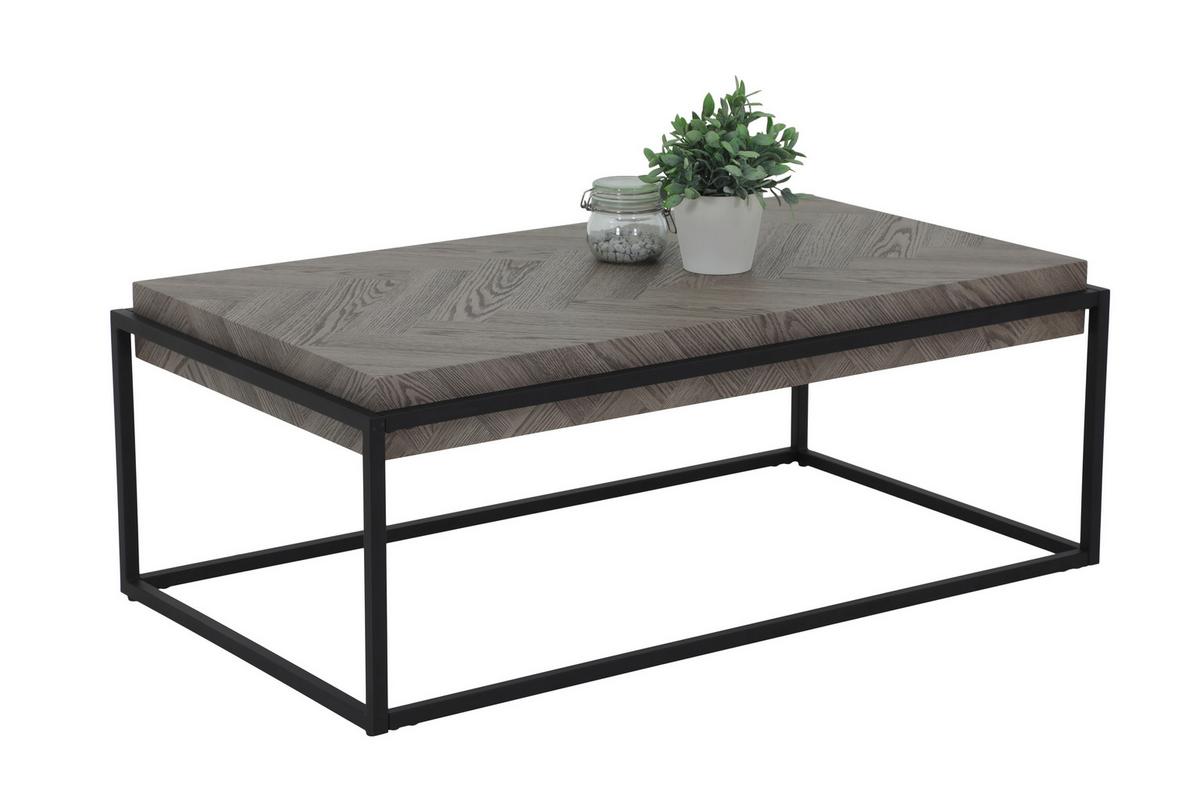 Couchtisch Carlos Hellgrau L: 114 Cm - Hellgrau/Schwarz, Design, Holzwerkstoff/Metall (114/64/42cm) - Livetastic