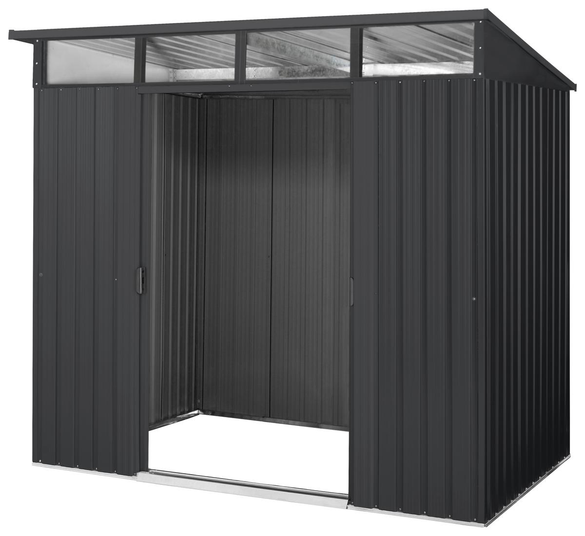 Gerätehaus mit Schiebetür 238x203x194 cm - Anthrazit, Basics, Metall (238/203/194cm)