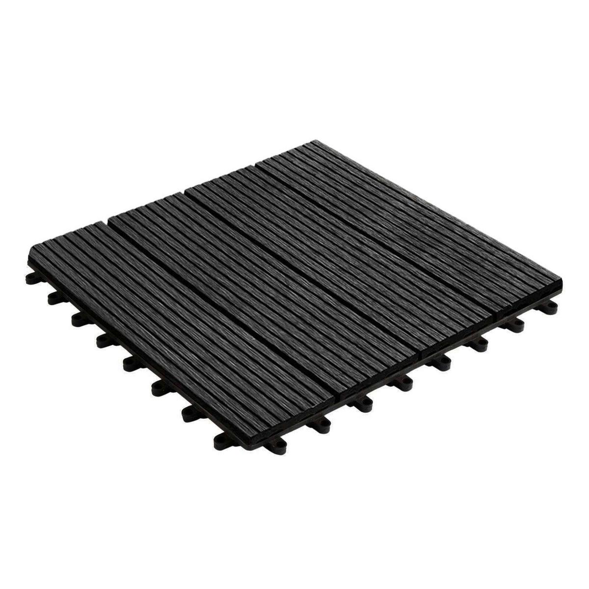 Terrassenfliese Wpc Royal Anthrazit - Anthrazit, Design, Holzwerkstoff (30/30cm) - Ambia Garden