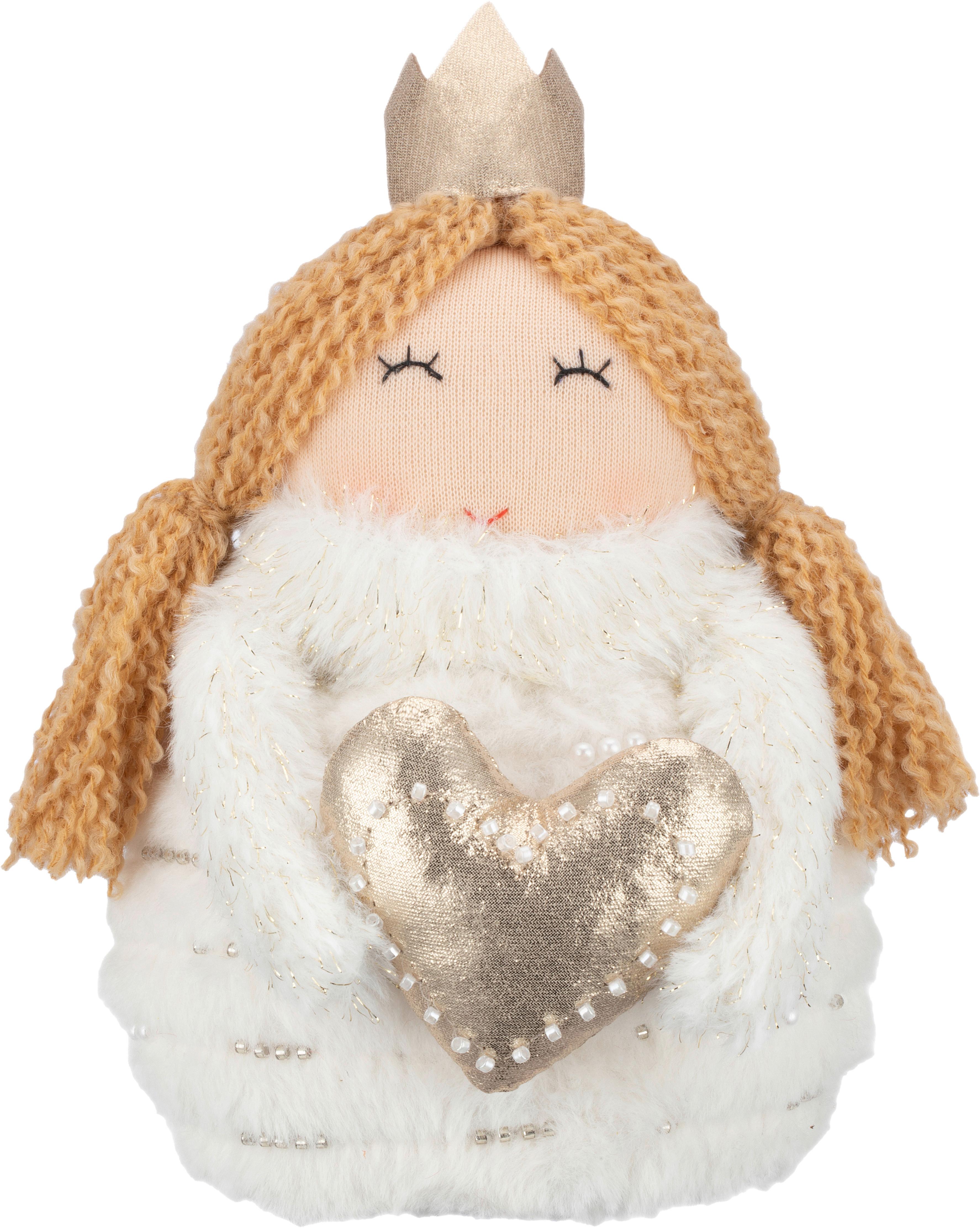 Dekoengel Julia - Gelb/Silberfarben, KONVENTIONELL, Kunststoff/Textil (13/13/20cm) - Luca Bessoni