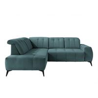 Ecksofa mit USB Anschluss Sano, Petrol, S: 200x261 cm - Petrol/Schwarz, MODERN, Textil (200/261cm) - Livetastic