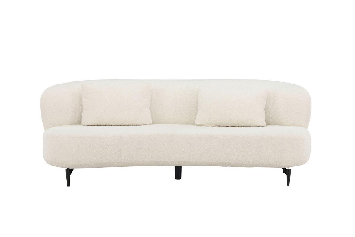 3-sitzer-sofa Luna Schwarz/weiß B: 224cm - Schwarz/Weiß, MODERN, Textil/Metall (224/80/100cm) - Livetastic