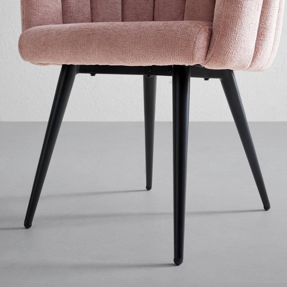 Jídelní křeslo SIBYL růžová - růžová/černá, Romantický / Rustikální, kov/textil (63/84/58cm) - Premium Living