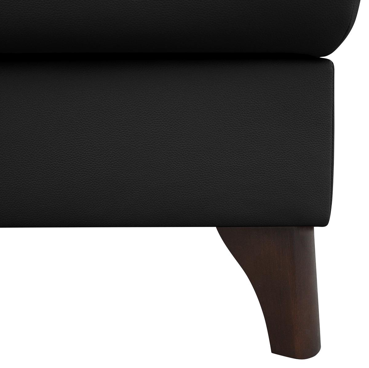 Ecksofa Nordic Schwarz S: 238x168 Cm - Buchefarben/Schwarz, Design, Leder/Textil (238/168cm) - Livetastic