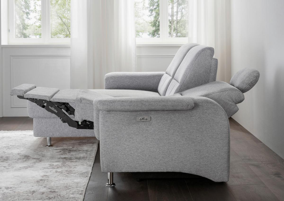 Ecksofa mit Stauraum Parole Silberfarben Chenille - Chromfarben/Silberfarben, MODERN, Textil (165/231cm) - Livetastic