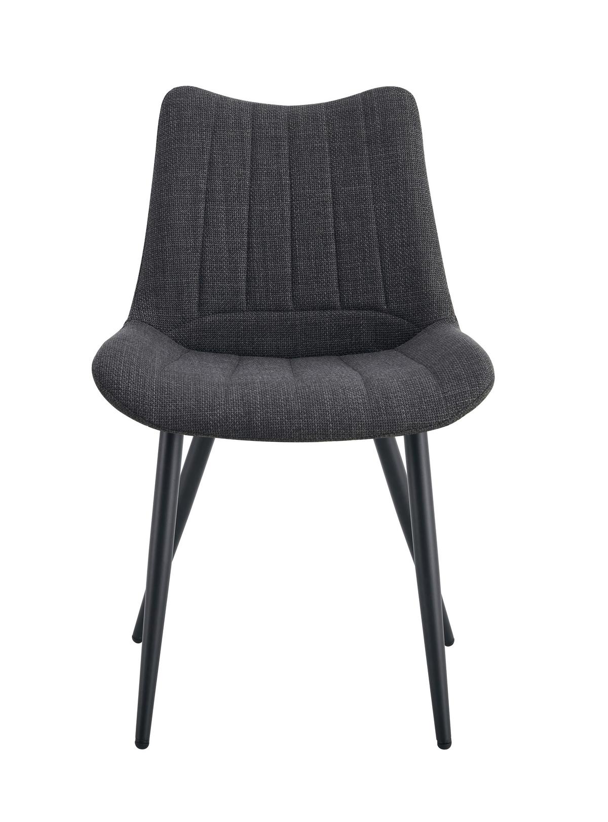 Stuhl-Set Lotta 2-Teilig Anthrazit B: 53 cm - Anthrazit/Schwarz, MODERN, Textil/Metall (53/86/59cm) - MID.YOU