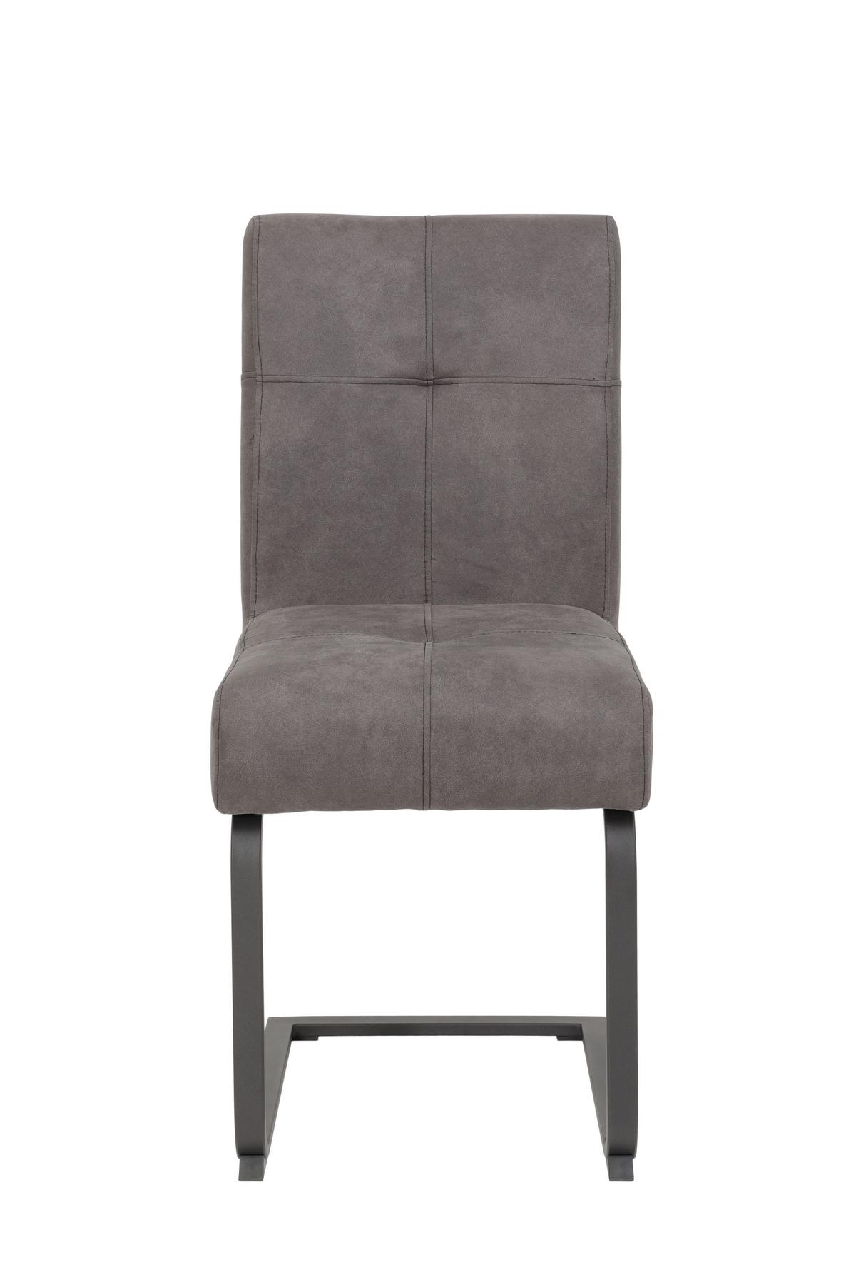 Tischgruppe Luise I G - Alteiche/Anthrazit, MODERN, Holzwerkstoff/Textil (120 - 160/76/80cm) - MID.YOU