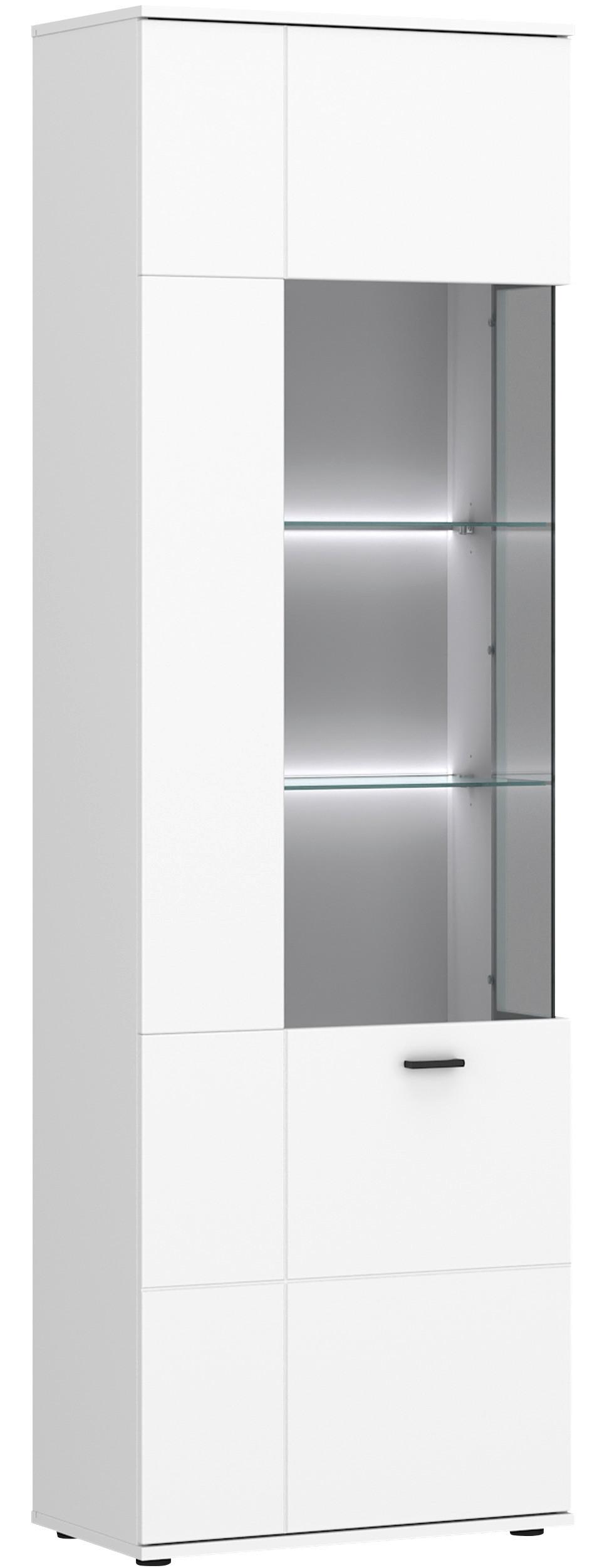 Vitrine Rion Weiß B: 60 cm - Weiß, MODERN, Glas/Holzwerkstoff (60/195,8/38cm)