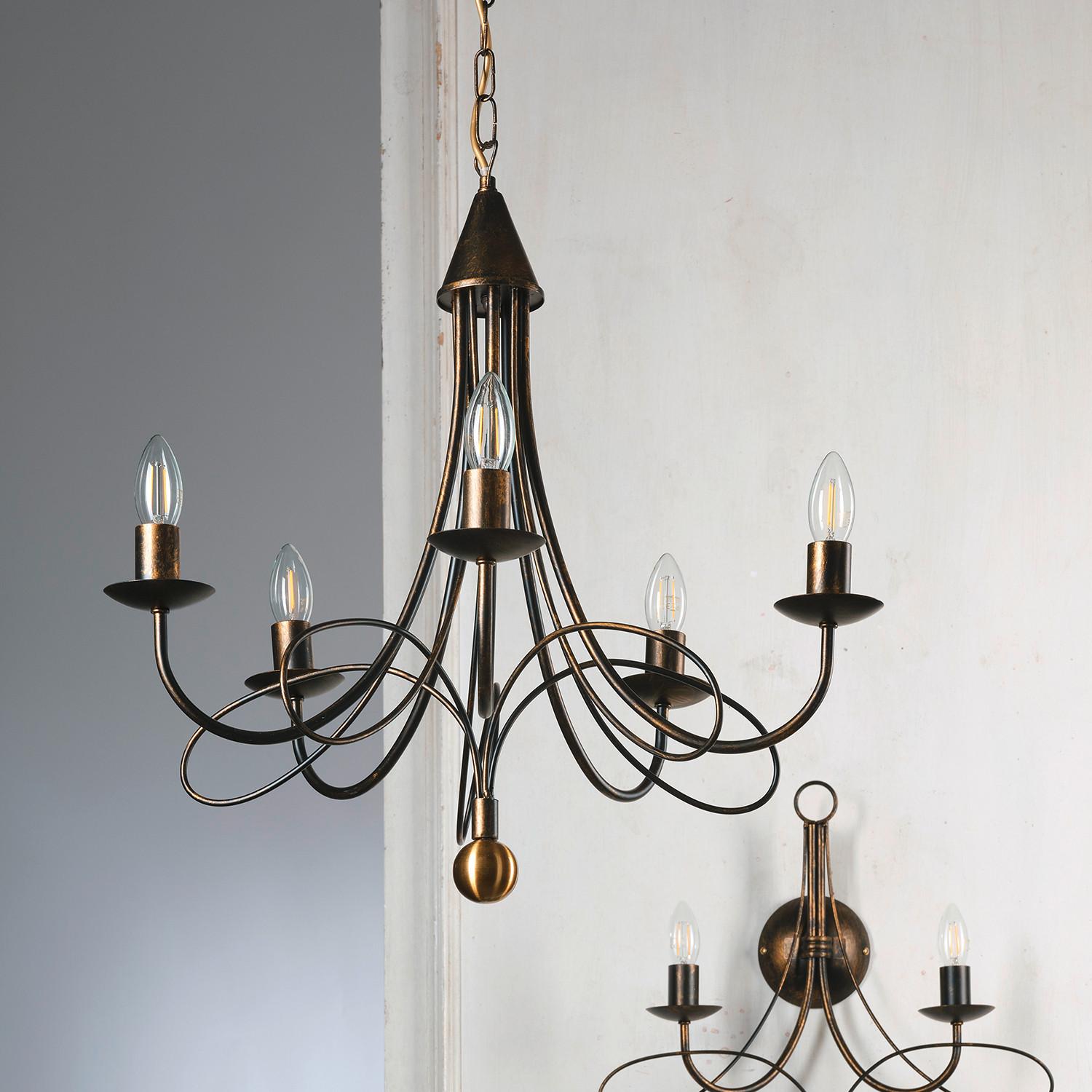 Kronleuchter Milvia Braun L: 60 cm - Braun, KONVENTIONELL, Metall (60/60/110cm)