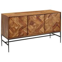 Sideboard Sheesham Sheeshamfarben B: 123 Cm - Sheeshamfarben/Schwarz, Design, Holz (123/70/45cm) - MID.YOU