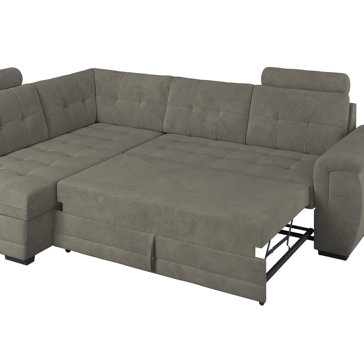 Ecksofa mit Schlaffunktion Falco new Braun 183x251 cm - Schwarz/Braun, KONVENTIONELL, Textil (183/251cm) - Ondega