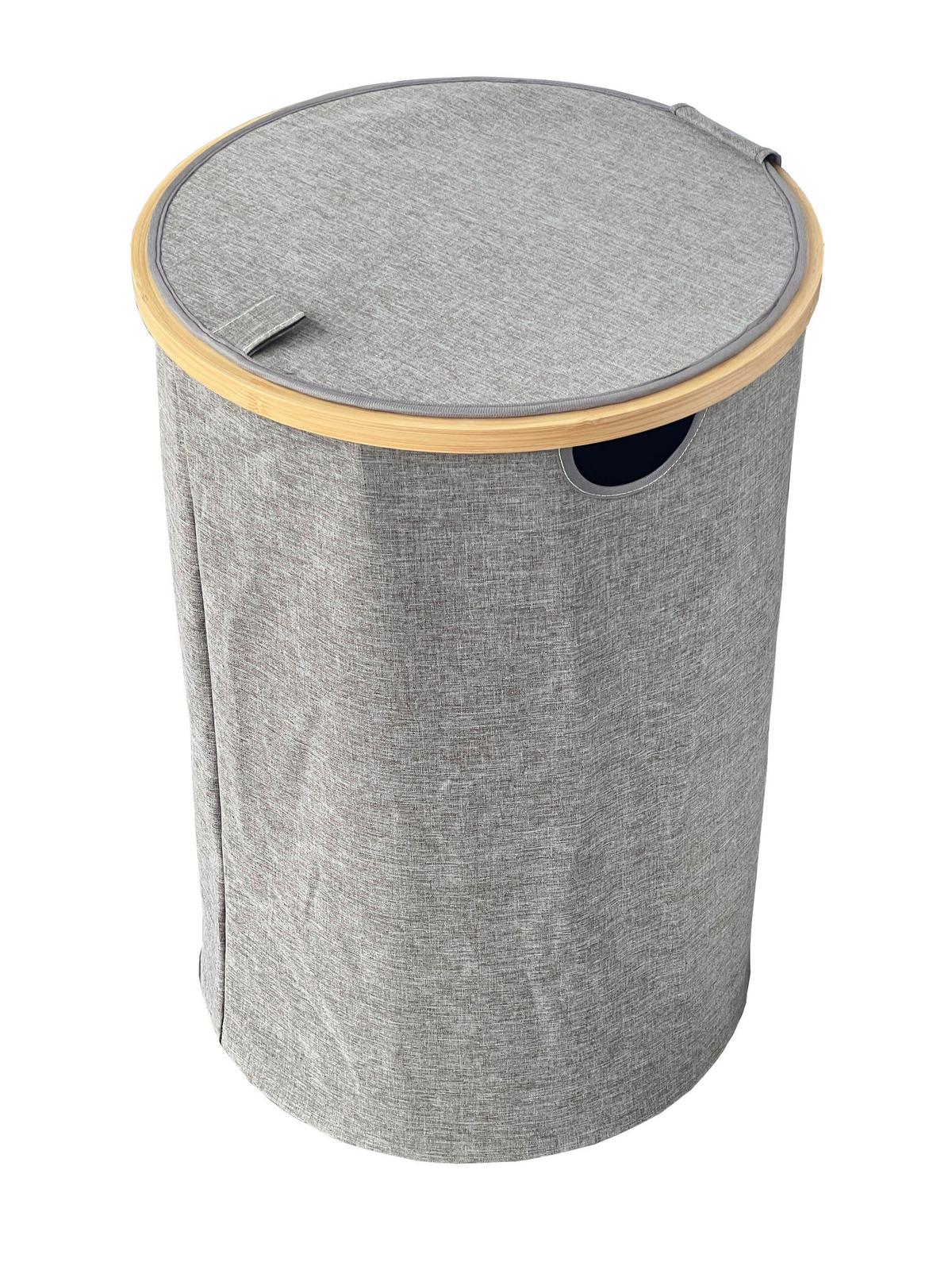 Wäschetonne Celine - Braun, KONVENTIONELL, Karton/Glas (40/60cm) - Luca Bessoni