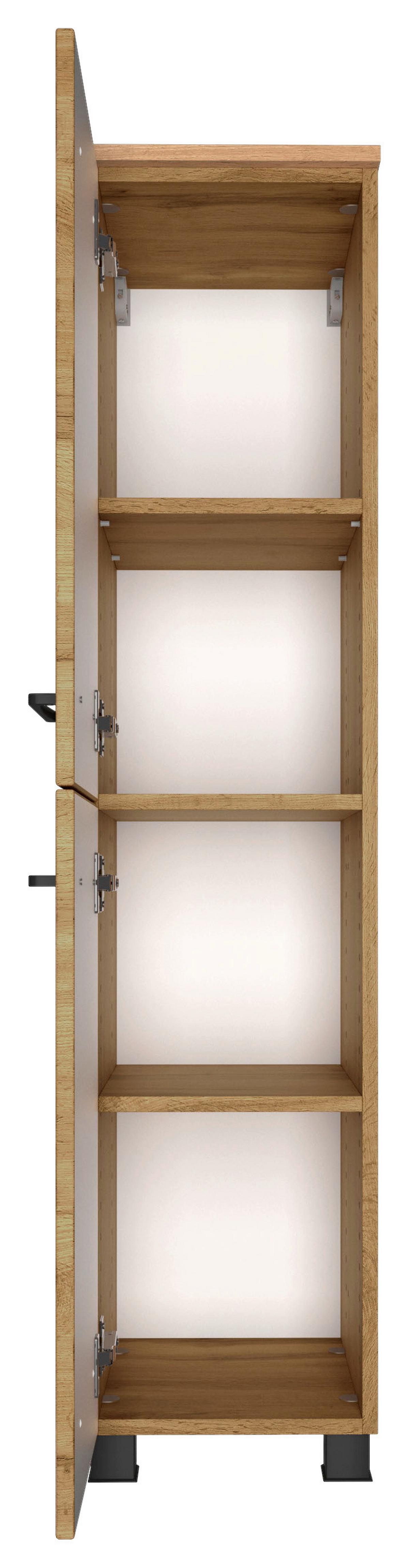 Badmöbel-set Manchester B: 130 Cm Eiche Wotan Dekor - Eichefarben/Weiß, MODERN, Keramik/Holzwerkstoff (130cm) - Held