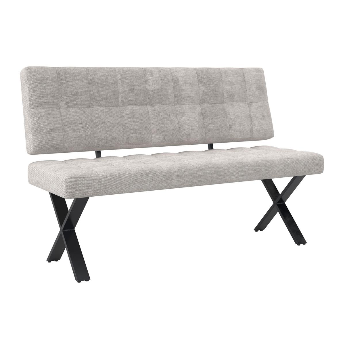 SEDACÍ LAVICE NOVA - černá/světle šedá, Moderní, kov/dřevo (140/97/64cm) - Bessagi Home