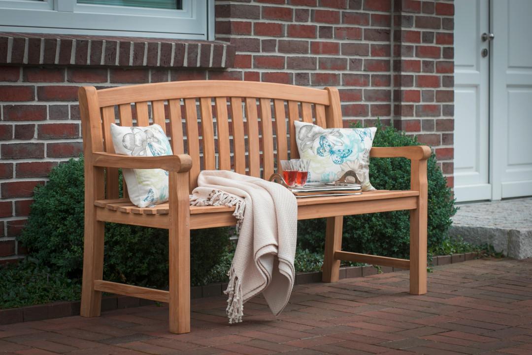Gartenbank Holz Woodie Bank 150 3-Sitzer - Teakfarben, Basics, Holz (150/94/57cm) - Gardenson
