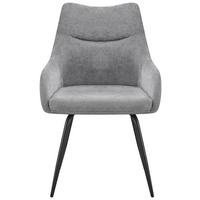 Armlehnstuhl Dali Grau/schwarz B: 60 Cm - Schwarz/Grau, Basics, Textil/Metall (60/86/55cm) - Livetastic