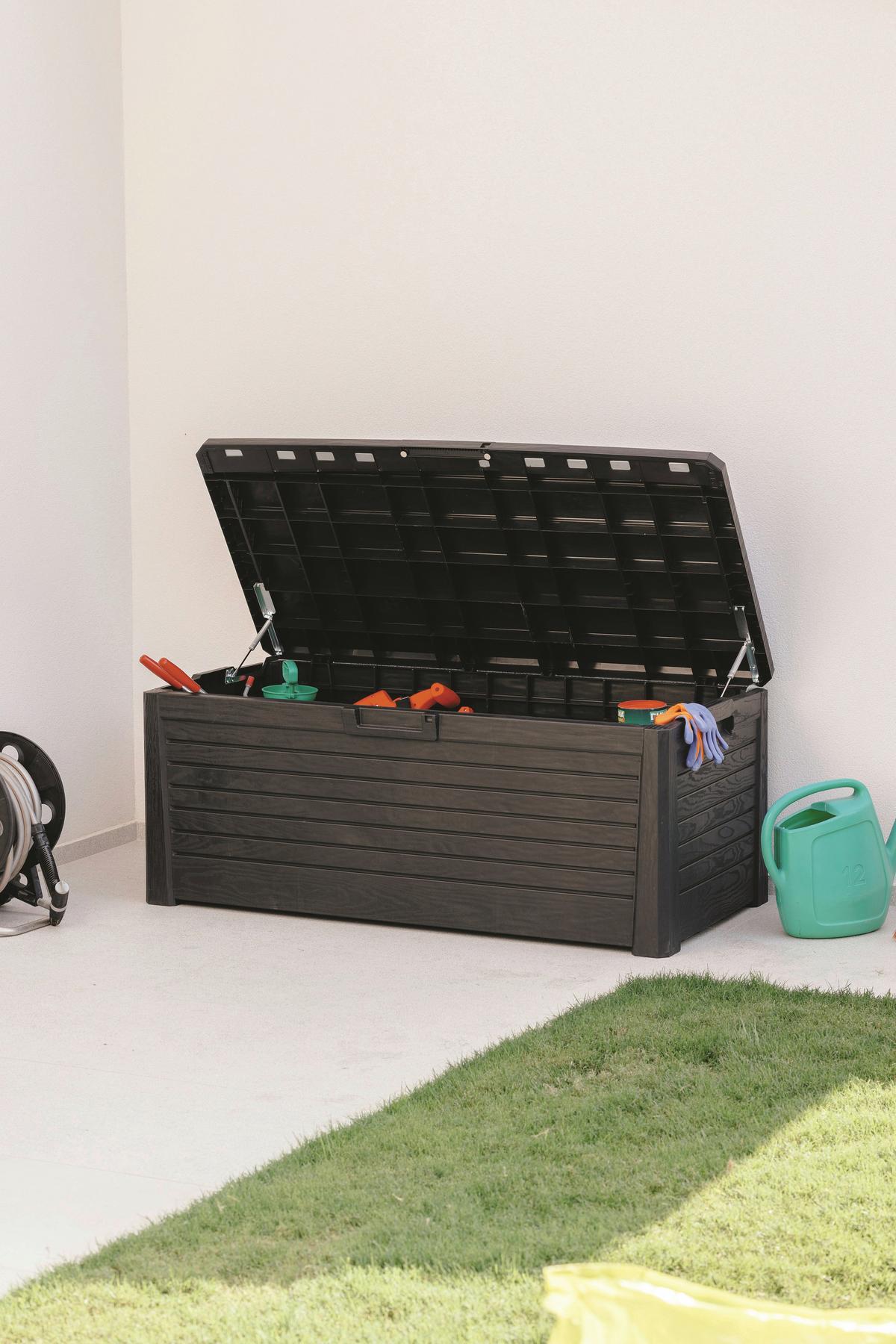 BOX NA VANKÚŠE FLORIDA - antracitová, Basics, plast (148/60/72cm) - Mömax