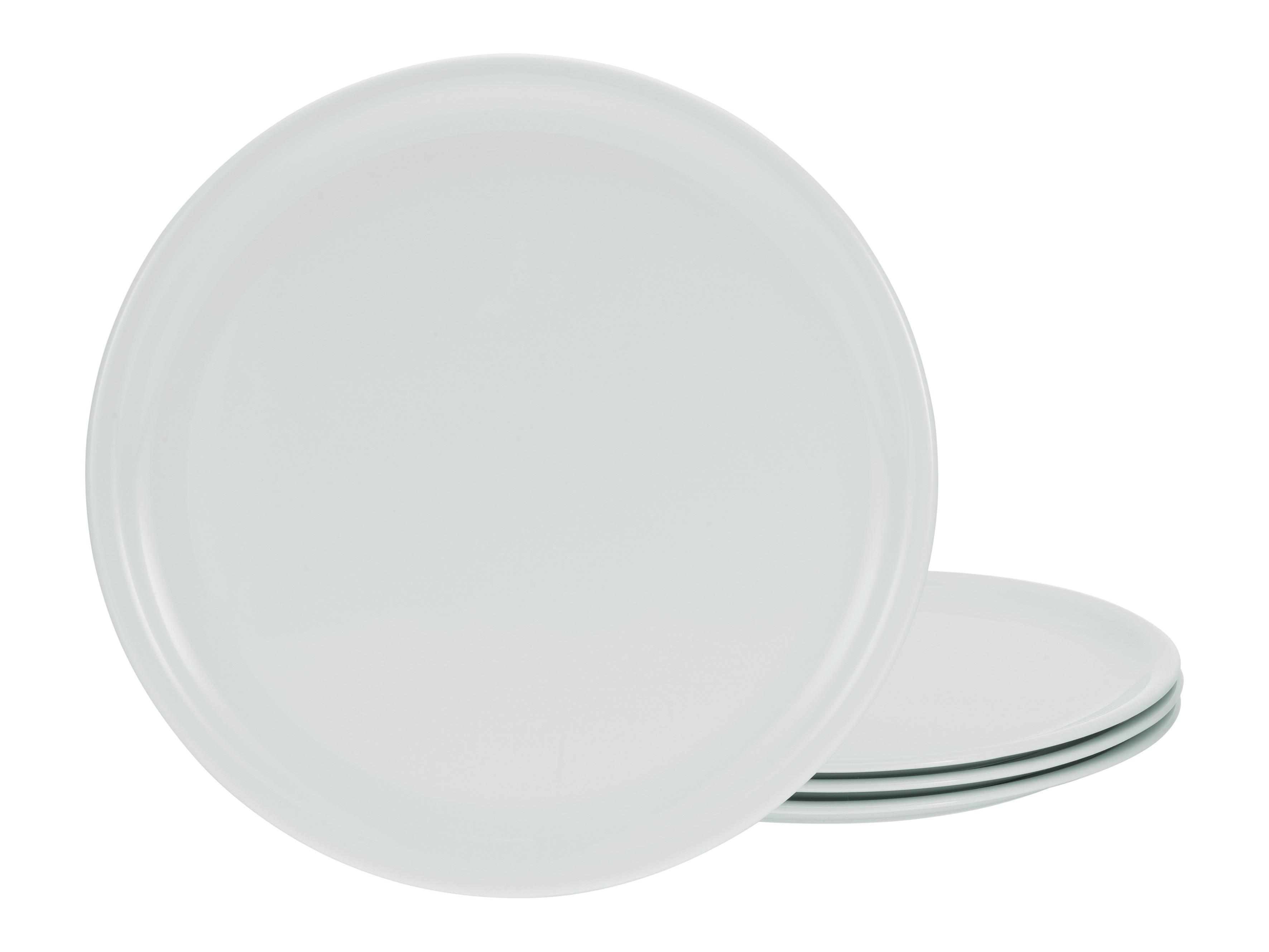 Pizzateller Porzellan Weiß ca. 34 cm - Weiß, Keramik (33/33/8,5cm) - Creatable