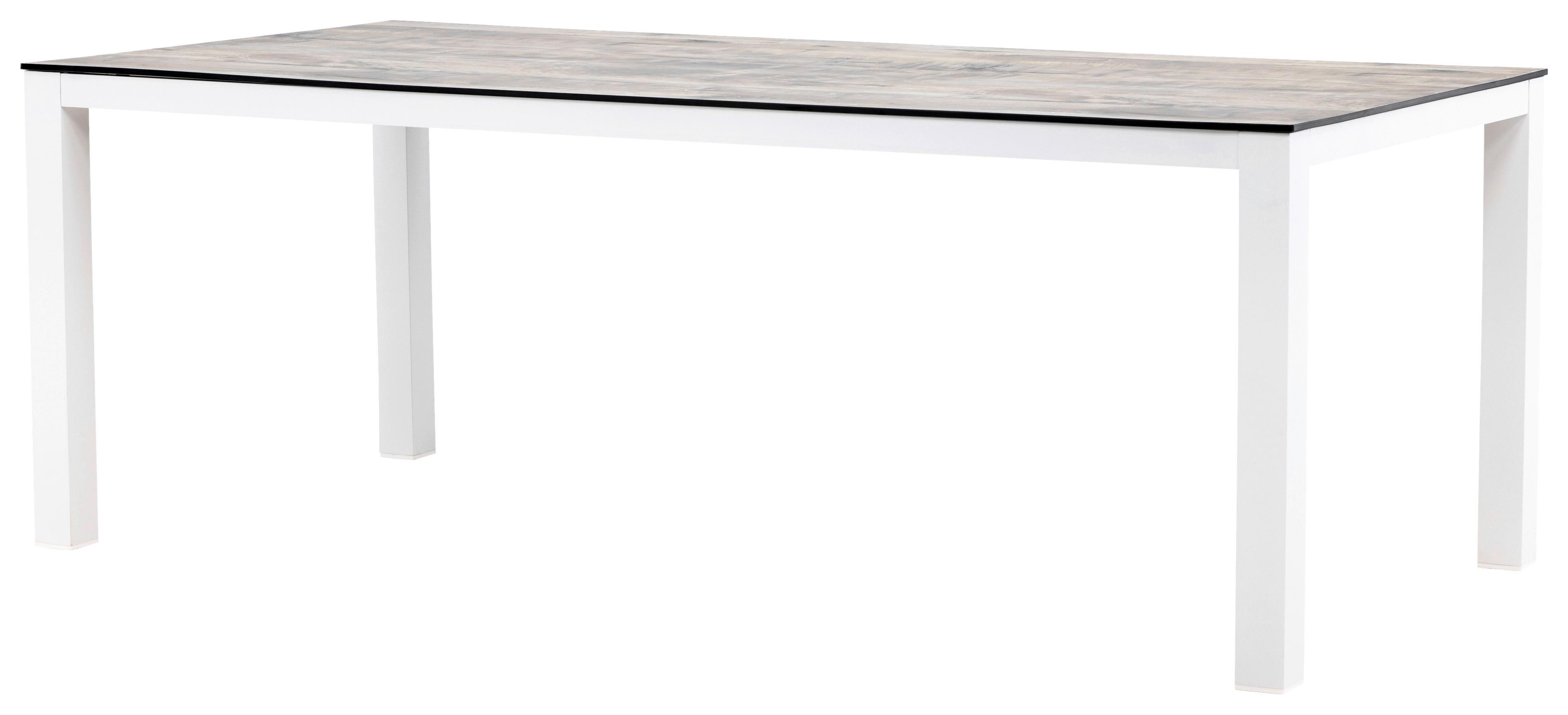 Gartentisch Llama Aluminium L 205 Cm - Weiß/Grau, KONVENTIONELL, Kunststoff/Metall (205/100/75cm) - Gardenson