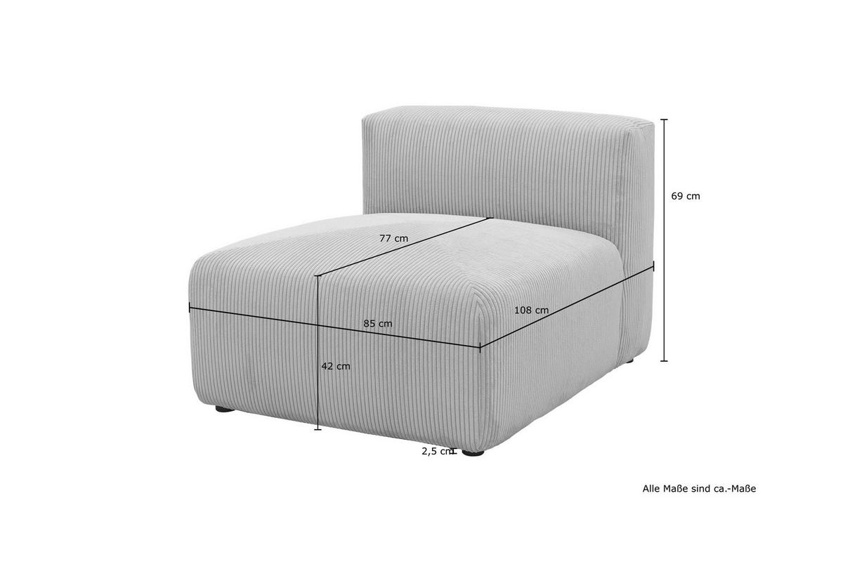 Sofaelement Schlammfarben B: 85 Cm - Schlammfarben/Schwarz, Design, Textil (85/69/108cm) - MID.YOU