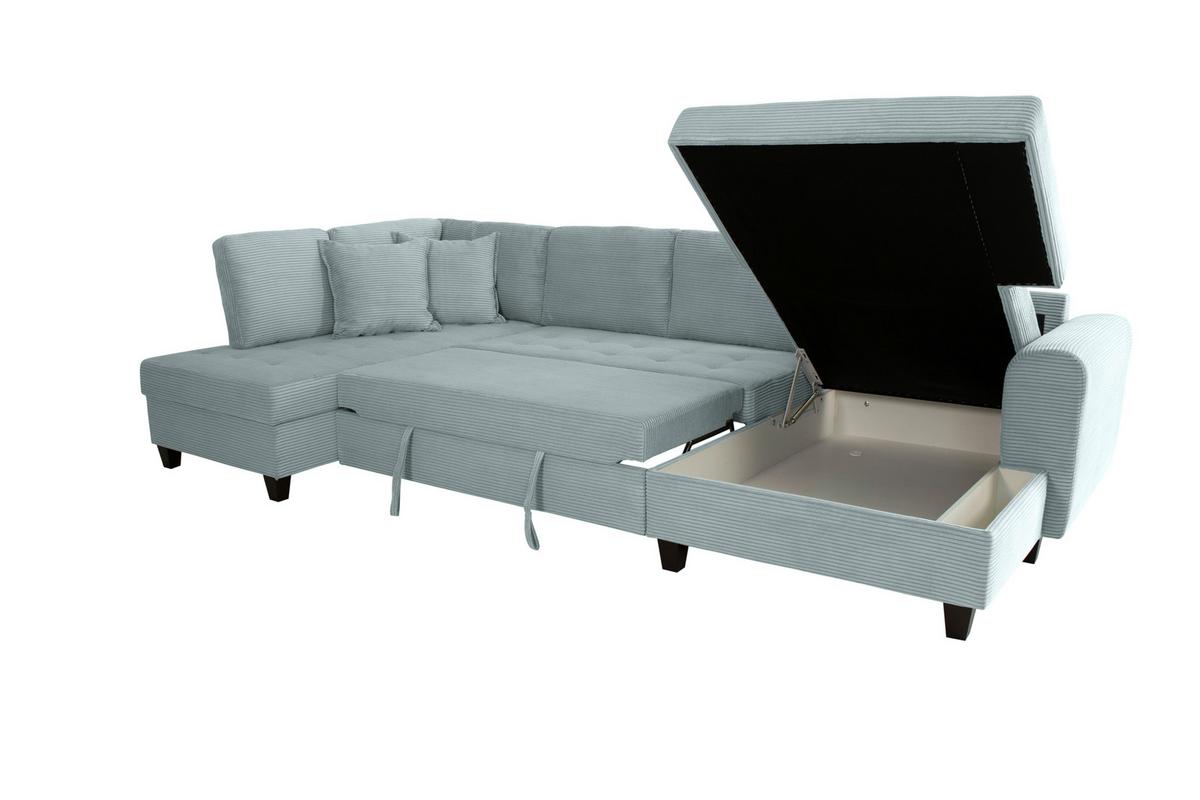 Wohnlandschaft Moritz Graugrün U-Form:178x324x155 Cm - Graugrün, Trend, Textil (178/324/155cm)