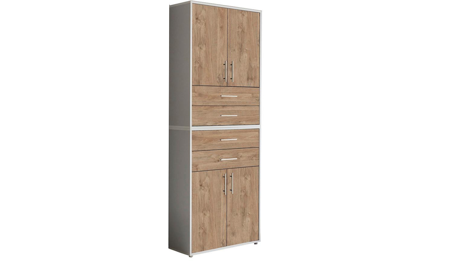 Aktenschrank Office Edition Grau/eiche Dekor B: 84,4cm - Eichefarben/Grau, MODERN, Holzwerkstoff (84,4/227,2/33cm) - MID.YOU