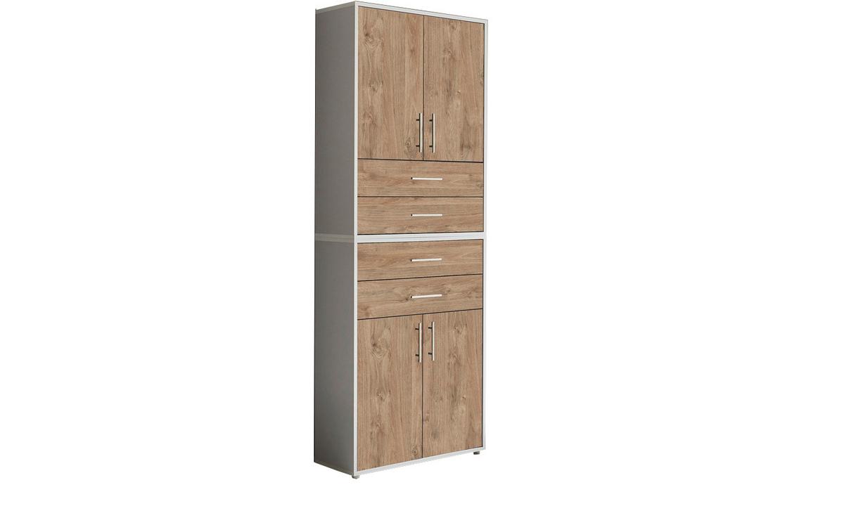 Aktenschrank Office Edition Grau/eiche Dekor B: 84,4cm - Eichefarben/Grau, MODERN, Holzwerkstoff (84,4/227,2/33cm) - MID.YOU