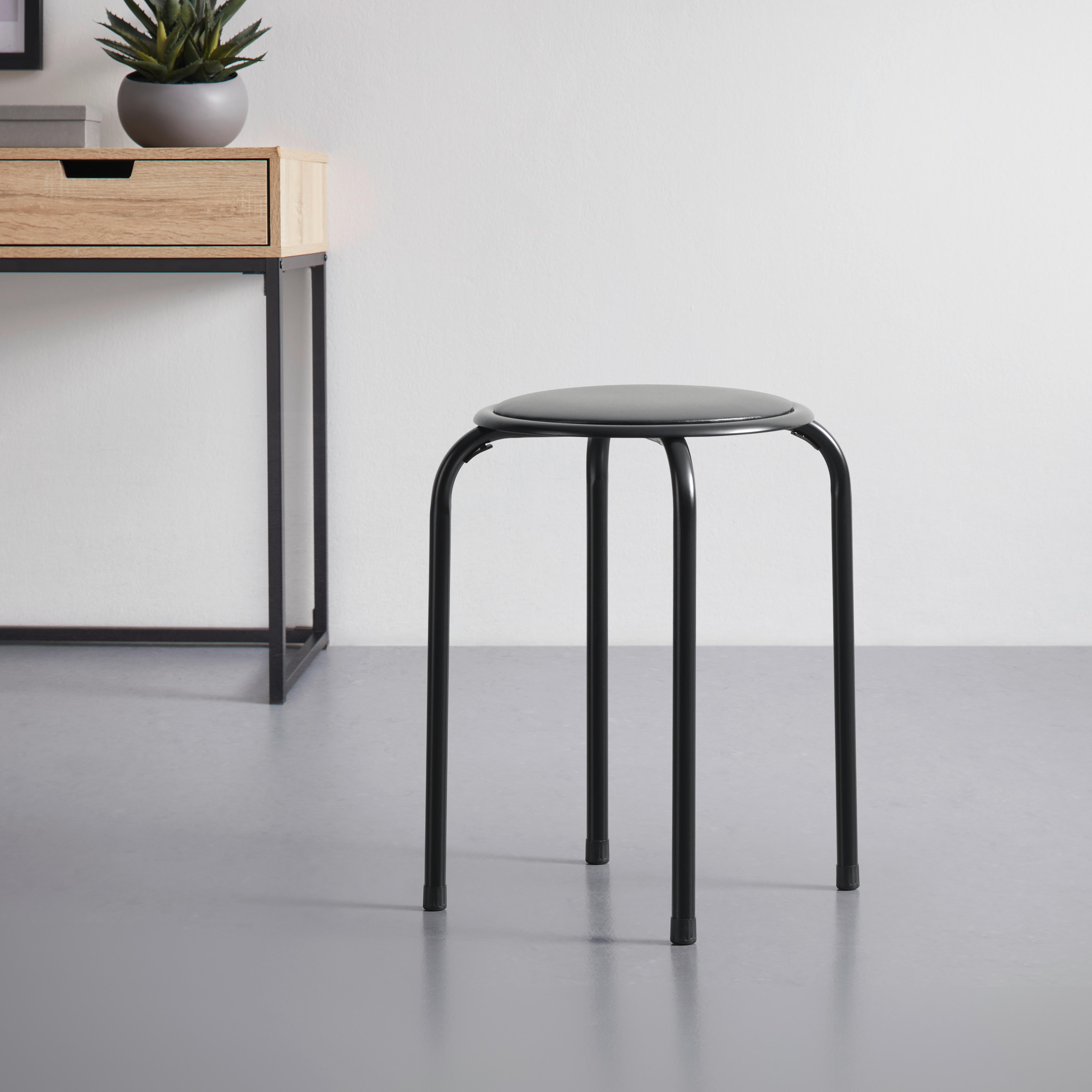 STOHOVATELNÁ STOLIČKA RAKI II - černá, Konvenční, kov/textil (30/45cm) - Mömax