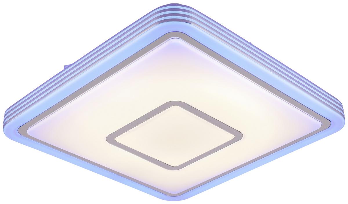 LED-Deckenleuchte Nadina - Chromfarben/Weiß, Design, Kunststoff/Metall (38/38/7cm) - Luca Bessoni