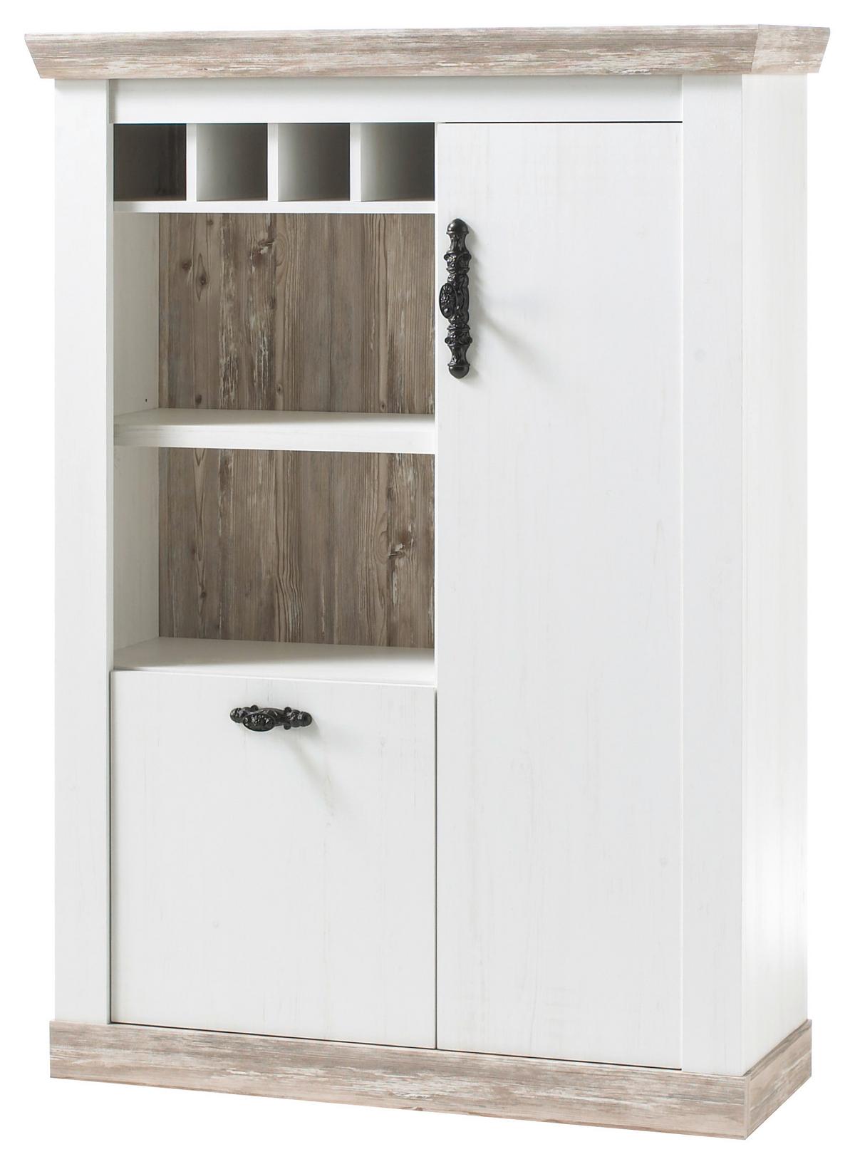 Highboard Florenz Hellbraun/Pinienfarben B:105cm - Hellbraun/Pinienfarben, Design, Holzwerkstoff (105/146/37cm) - MID.YOU