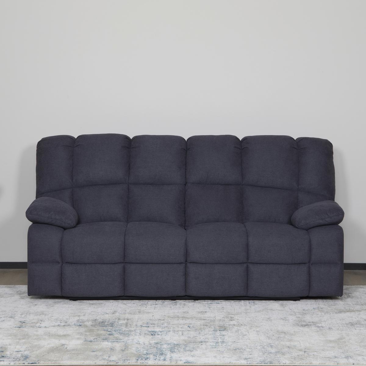 2,5-miestna pohovka BOLTON, sivá, el.relaxačná funkcia - sivá, Basics, kov/drevo (208/103,5/96,5cm)