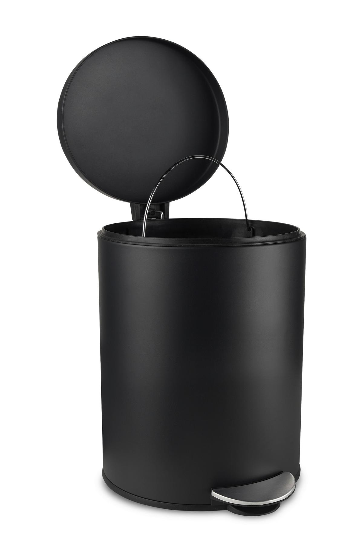 Nášlapný kôš James, 5l - čierna, Konventionell, kov/plast (20,5/29cm) - Modern Living