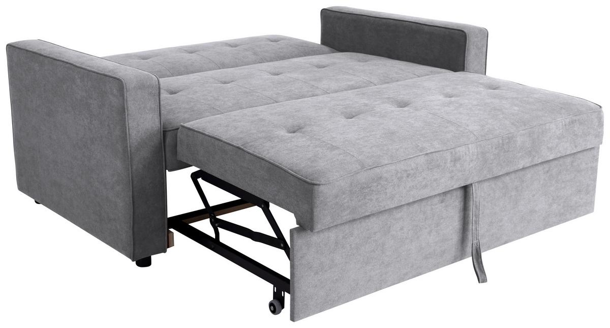 Třímístná pohovka HAZE, šedá - šedá, Trend, textil (162/90/89cm)