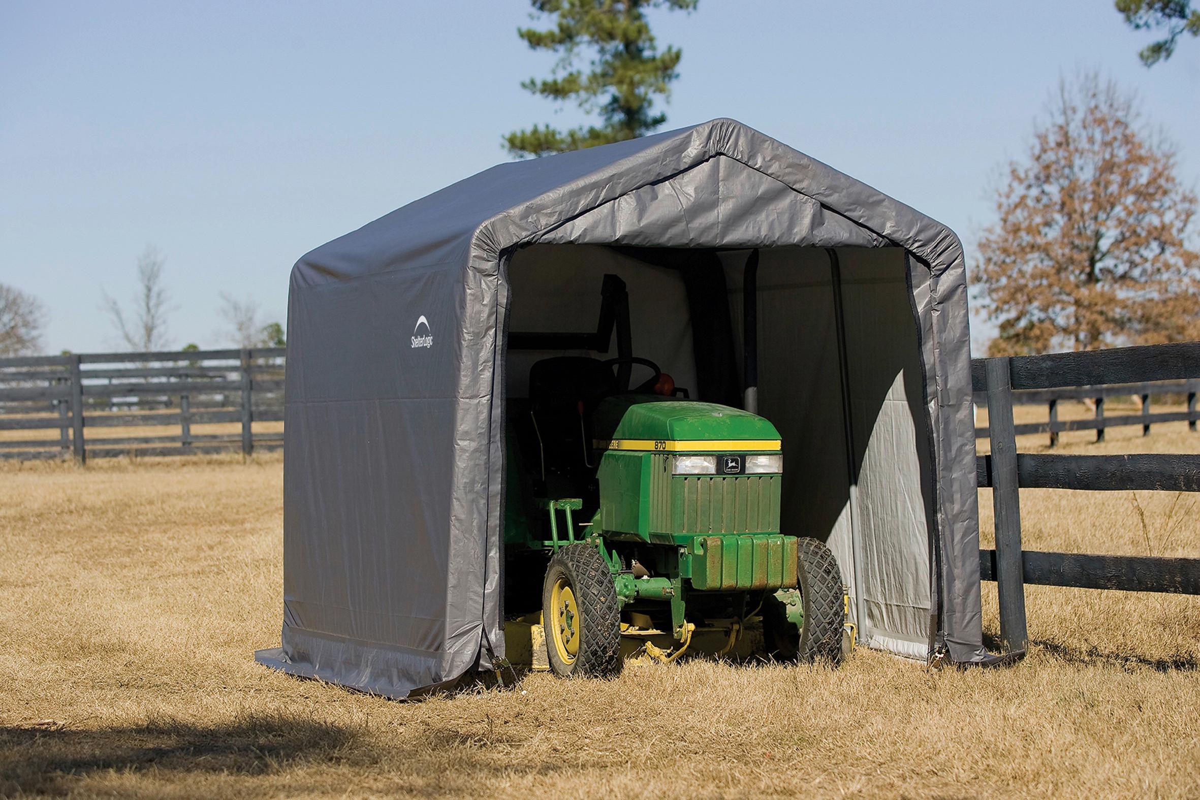 Zeltgarage Shed-In-A-Box 9m² - Grau, Basics, Kunststoff (300/240/300cm)