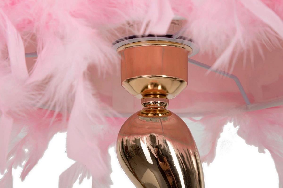 Tischleuchte Cart Pink Pink, Goldfarben B: 25 cm - Pink/Goldfarben, Basics, Kunststoff/Metall (25/47/25cm)