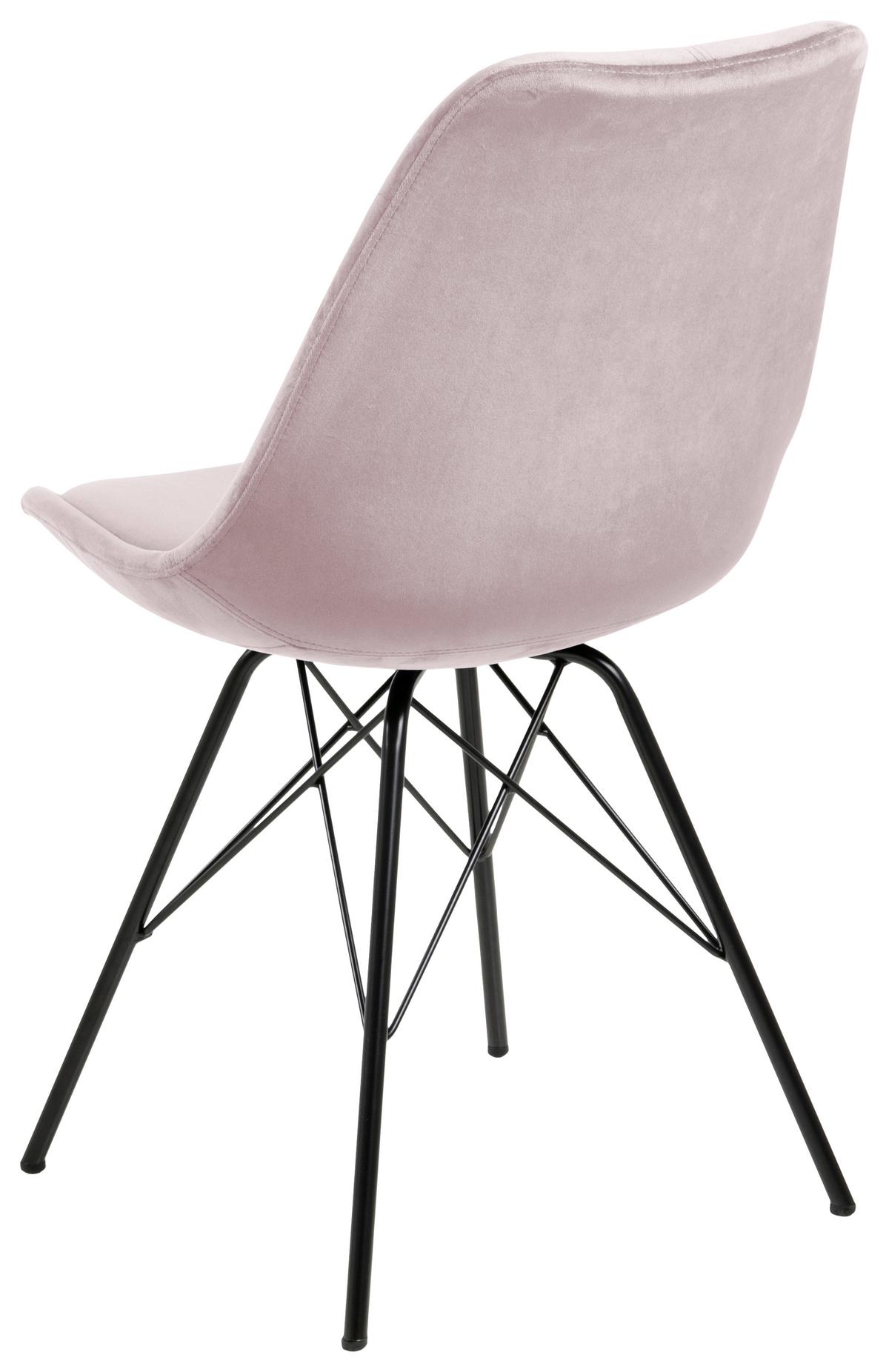 Jídelní židle ERIS samet - starorůžová/černá, Trend, kov/textil (48,5/85,5/54cm) - Carryhome