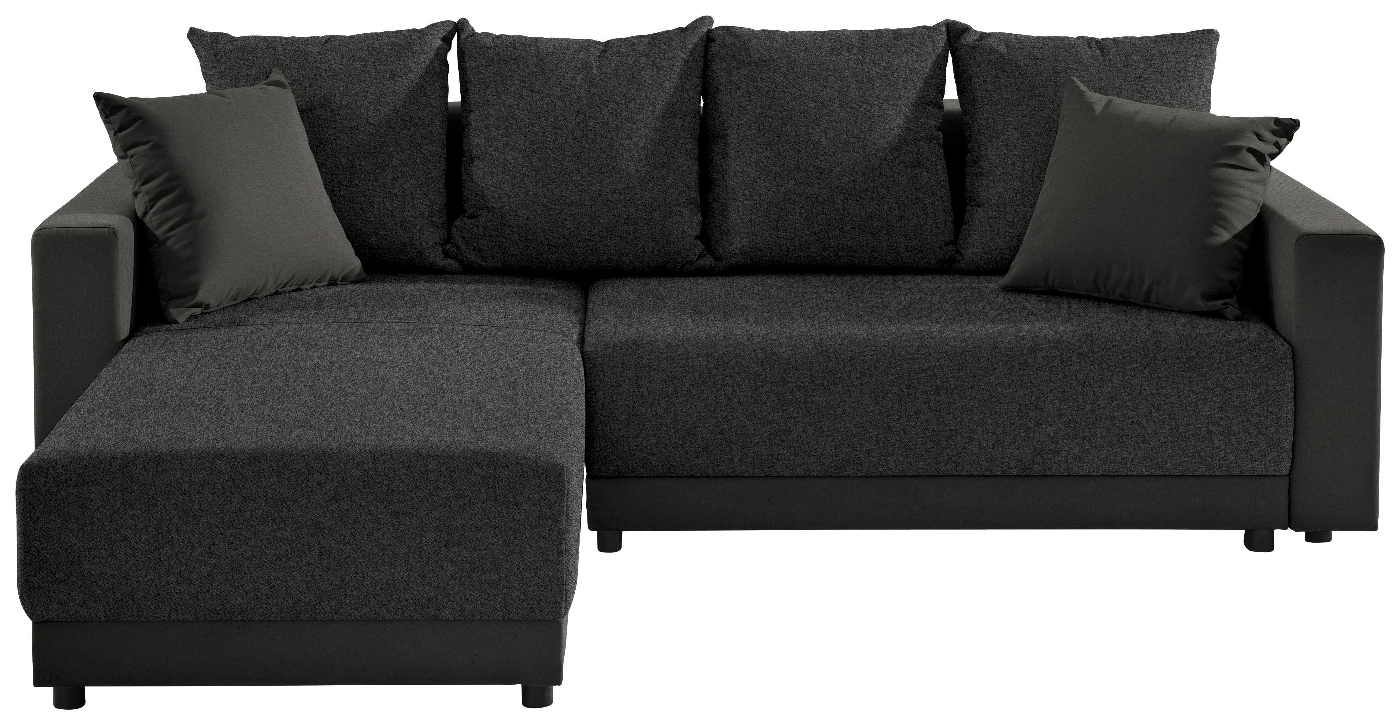 Ecksofa mit Schlaffunktion Time Dunkelgrau 178x248 cm - Dunkelgrau/Schwarz, Design, Textil (178/248cm) - MID.YOU