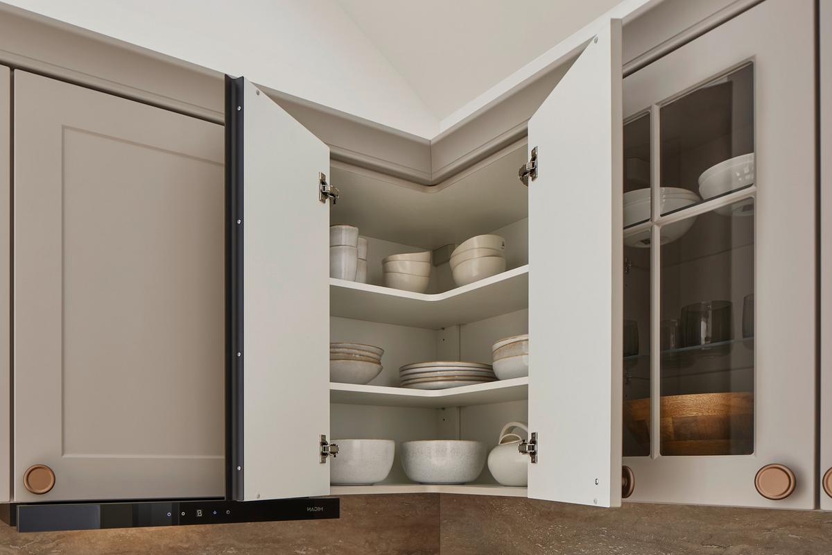 ECKKÜCHE IP 4250 - Hellgrau/Braun, ROMANTIK / LANDHAUS, Holzwerkstoff (215/276,6cm) - Impuls