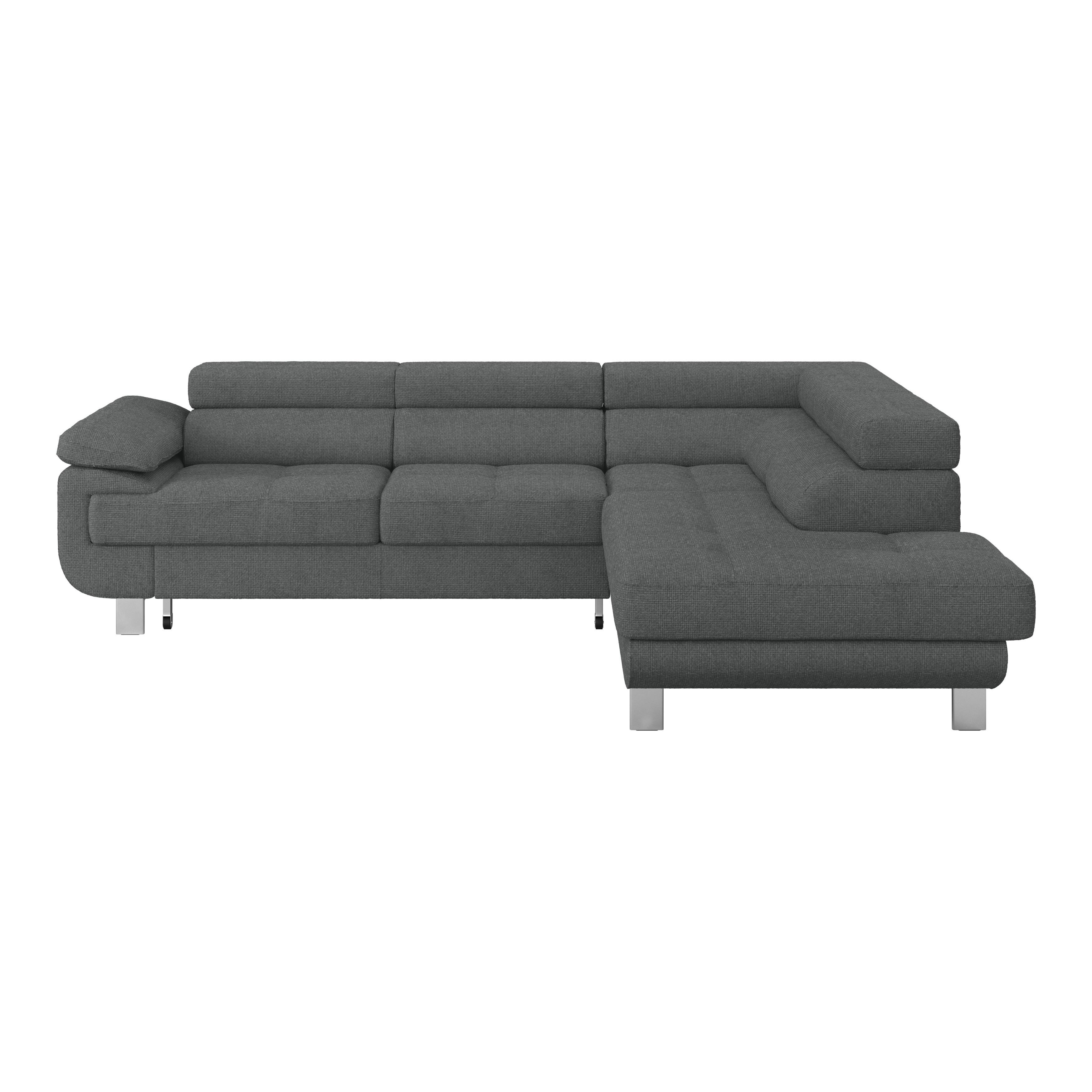 Ecksofa mit Schlaffunktion & Bettkasten Anthrazit 270x230cm