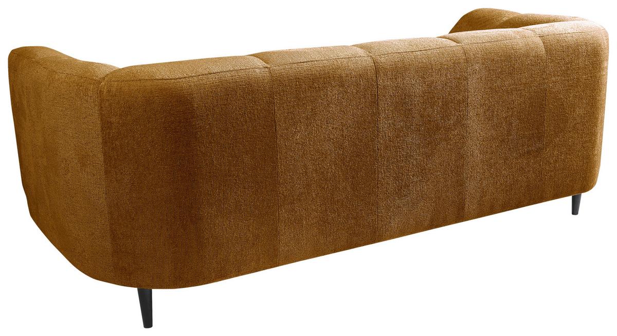 3-sitzer-sofa Lou Goldfarben/schwarz, 226 Cm - Goldfarben/Schwarz, Design, Textil (226/77/106cm) - MID.YOU